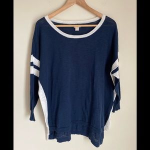 J.crew Navy white top